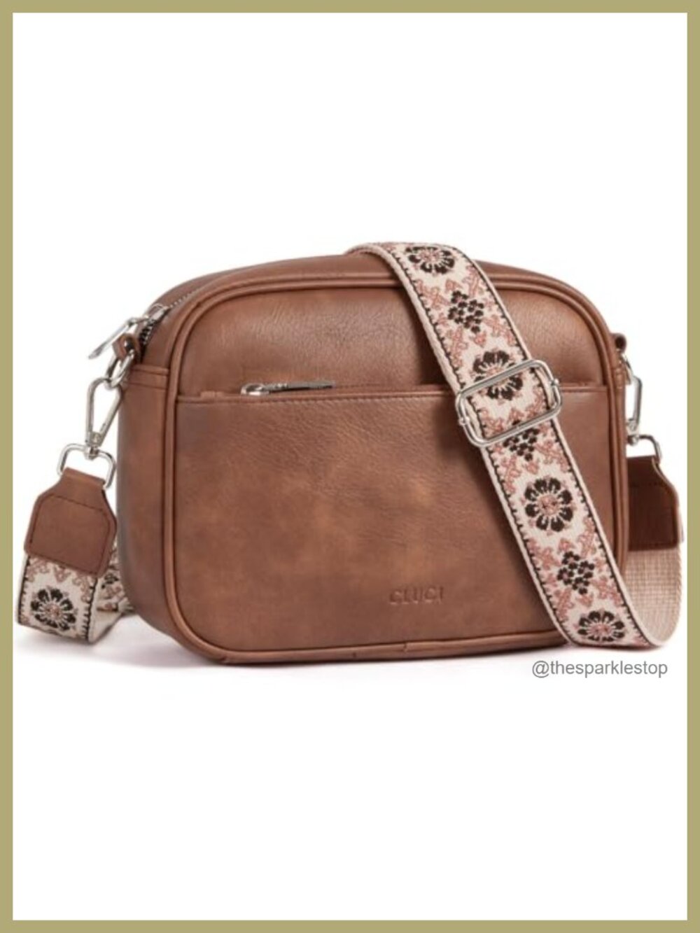 Faux Leather Crossbody Bag with Adjustable Wide Strap